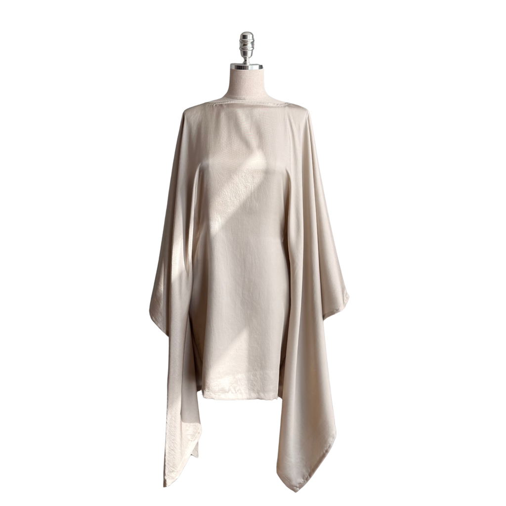 Shinshō Kimono Dress | Japanese Rayon Twill | PEARL CREAM