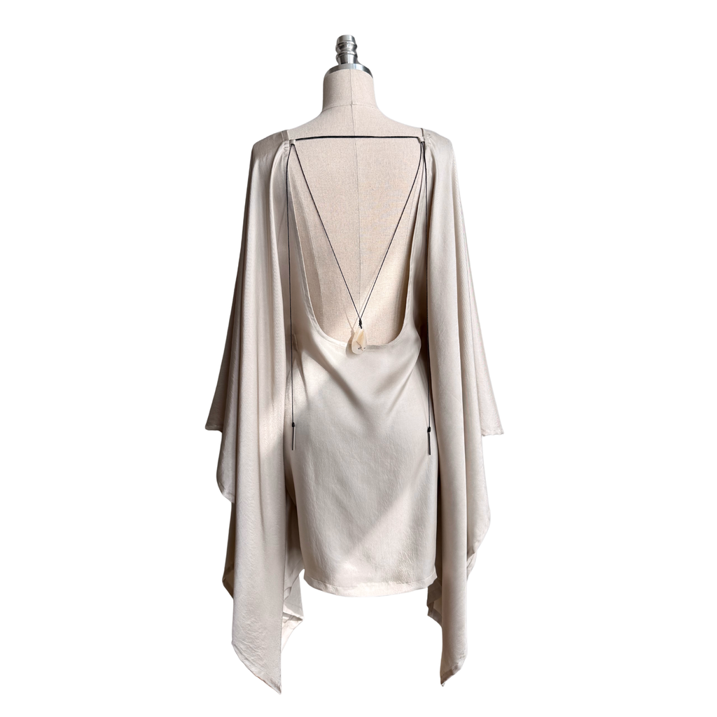 Shinshō Kimono Dress | Japanese Rayon Twill | PEARL CREAM