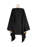 Shinshō Kimono Dress | Cotton 50% Linen 50% | BLACK