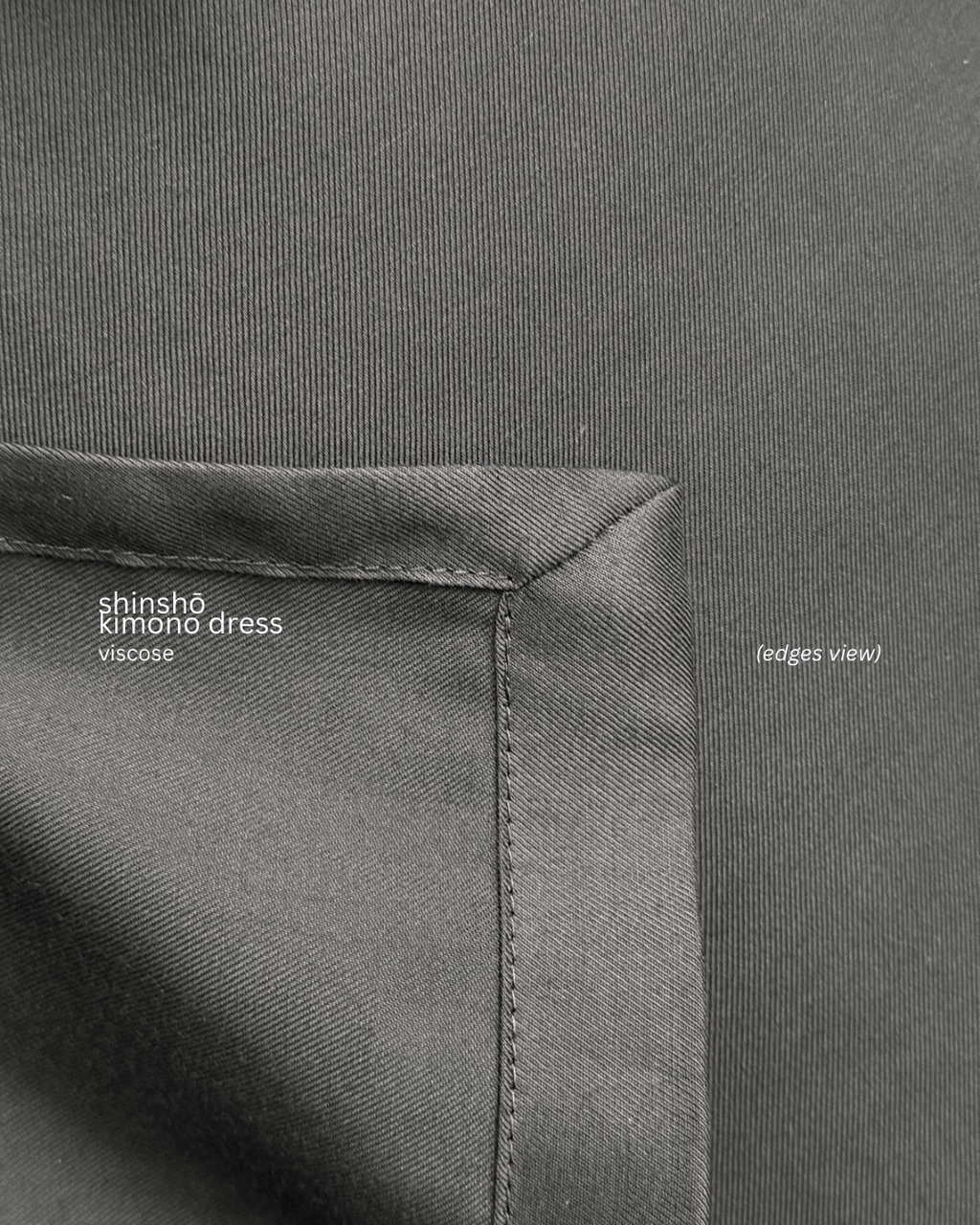 Shinshō Kimono Dress | Cotton 50% Linen 50% | BLACK