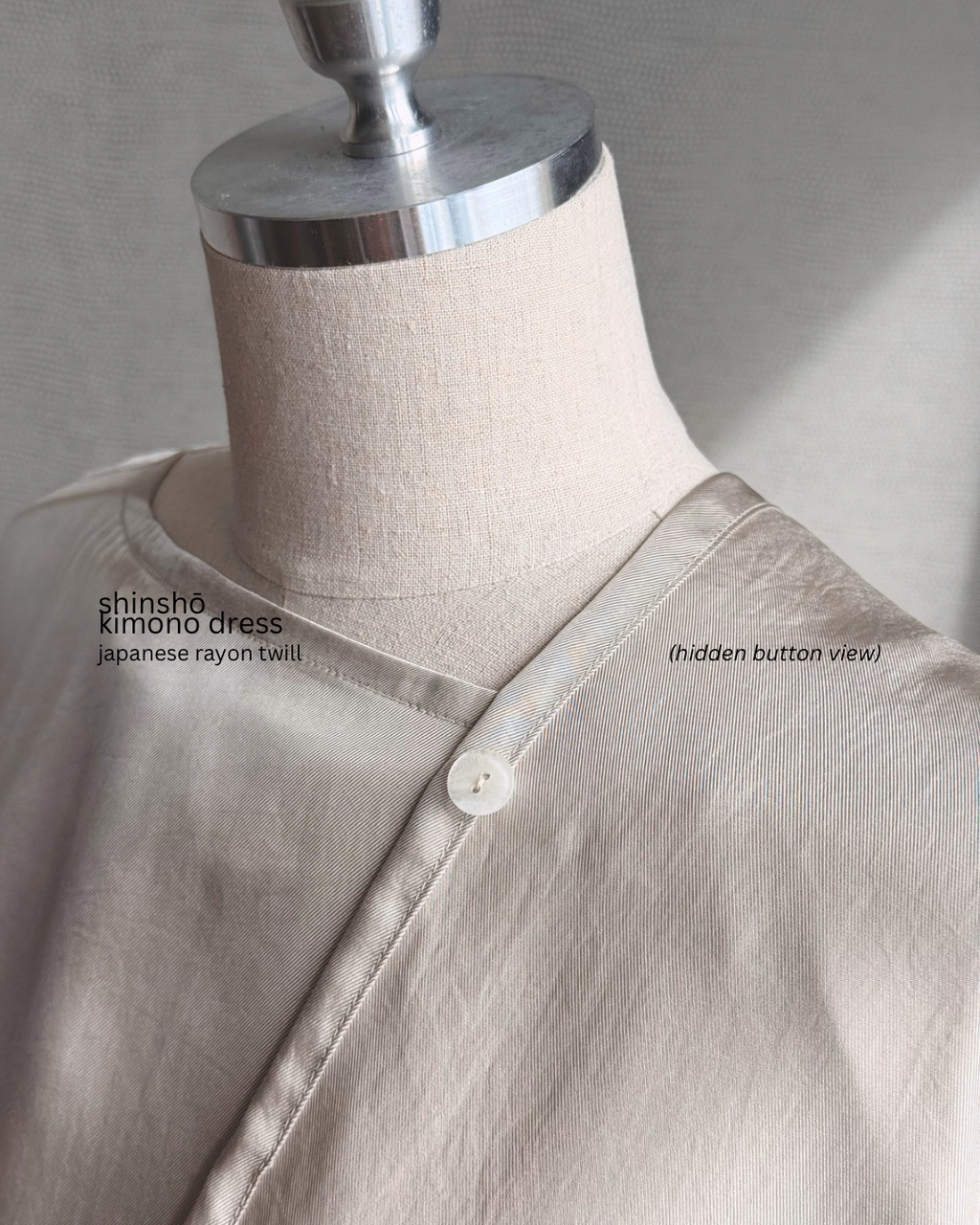 Shinshō Kimono Dress | Japanese Rayon Twill | PEARL CREAM