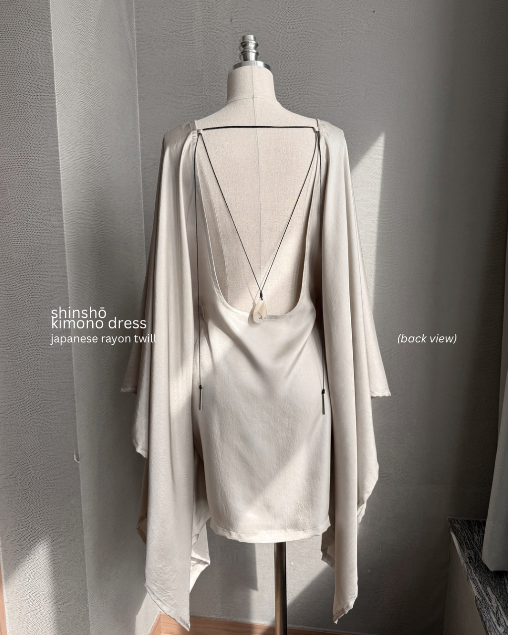 Shinshō Kimono Dress | Japanese Rayon Twill | PEARL CREAM