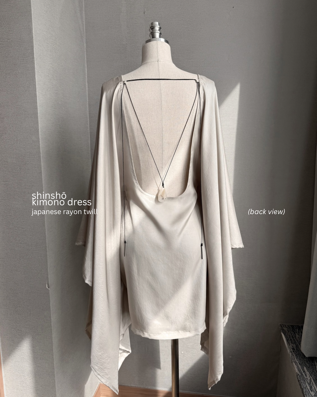 Shinshō Kimono Dress | Japanese Rayon Twill | PEARL CREAM