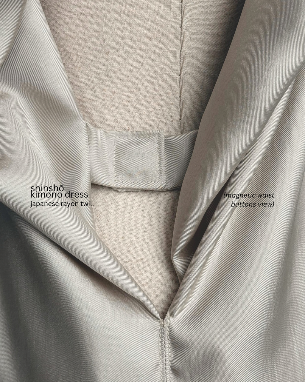 Shinshō Kimono Dress | Japanese Rayon Twill | PEARL CREAM